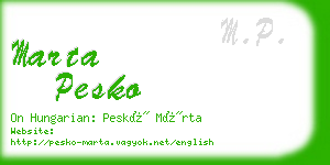 marta pesko business card